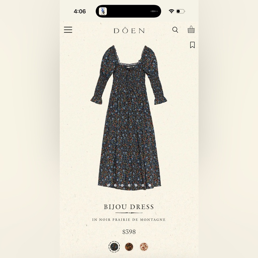 Doen BIJOU DRESS IN NOIR PRAIRIE DE MONTAGNE, XXS